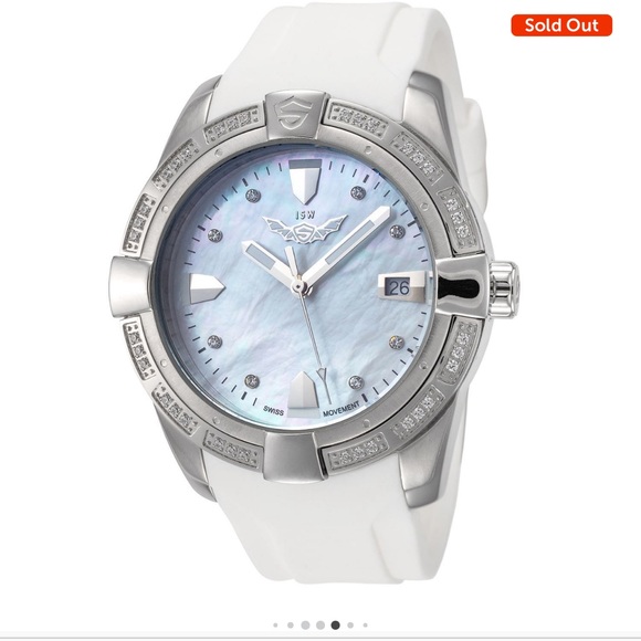 ISW Woman’s Infinity Swiss Quartz Crystal Mother of Pearl Dial Strap Watch - Picture 1 of 5
